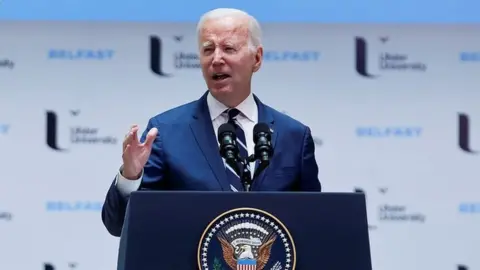 Reuters Joe Biden speaking at Ulster University