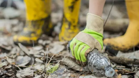 Getty Images Litter being picked up