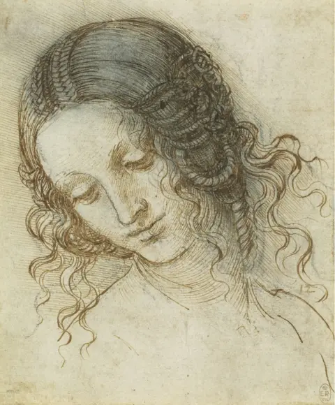 Royal Collection Trust The drawing The head of Leda by Leonardo Da Vinci