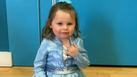 BBC Callie Rose who had dressed up as Princess for the Royal visit and presented flowers to the Princess of Wales