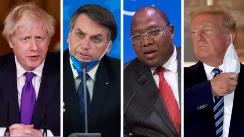 Getty Images Combo pic of world leaders how have caught Covid-19