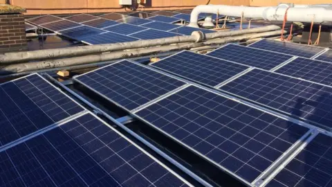 Solar panels on a roof