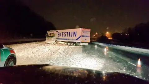 South Wales Police Jack knifed lorry