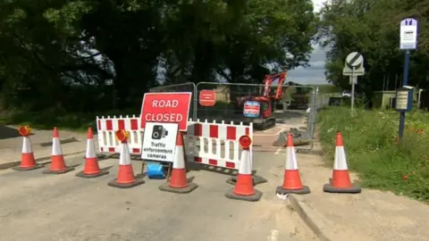 Roadworks in Harthill