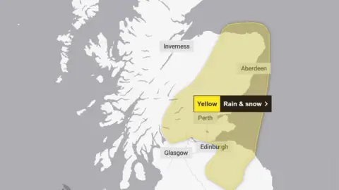 Met office Yellow weather warning for Wednesday