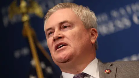 Getty Images Rep James Comer, Chairman of the House Oversight and Accountability Committee, speaks at a media event at the National Press Club on January 30 in DC