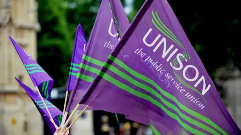 PA Media  Unison flags