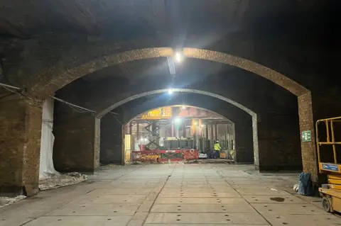 BBC Works in the basement of Smithfield general market