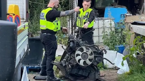 South Yorkshire Police Police with stolen parts