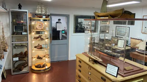 Sunderland Maritime Heritage Ship models and photographs on display at the visitors centre.