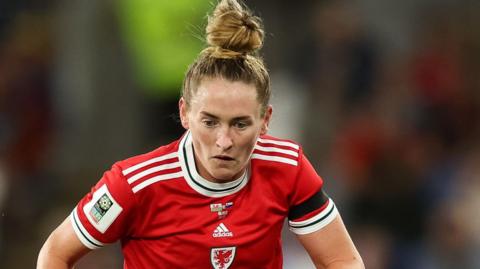 Rachel Rowe in action for Wales