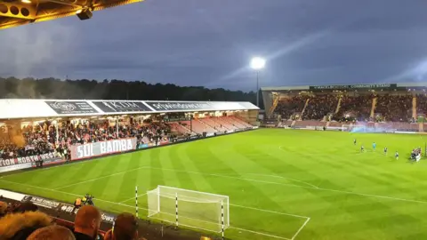 Sophie Henderson The view from the stands in the Friday night football game between Dunfermline and Raith Rovers