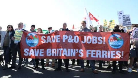 Getty Images p&o protest