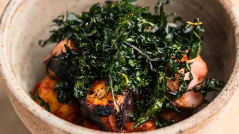 Akara Restaurant, London Plantain, Grilled Octopus, Pepper Relish