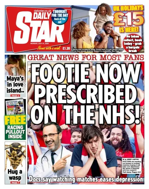  “Footie now prescribed on the NHS!”