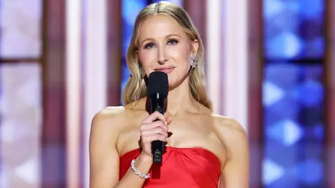 Nikki Glaser during the 82nd Annual Golden Globes held at The Beverly Hilton on January 05, 2025 in Beverly Hills, California