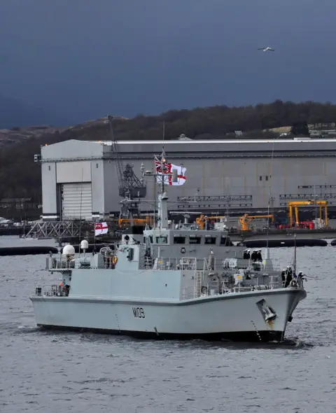 MOD In 1995 mine warfare vessels transferred from Rosyth to their new home at Faslane. The Clyde Submarine Base was renamed HM Naval Base Clyde.