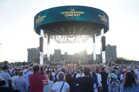 PA Media Crowds gathered for the Coronation Concert held in the grounds of Windsor Castle, Berkshire, to celebrate the coronation of King Charles III and Queen Camilla