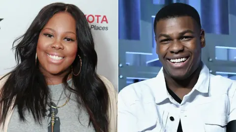 Getty Images Amber Riley and John Boyega