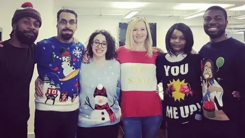 @healthcare_learning Staff wearing an assortment of Christmas jumpers