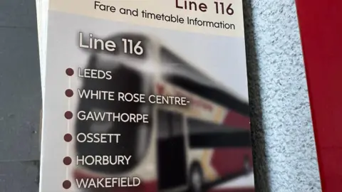 Yorkshire Buses A timetable booklet for a service in West Yorkshire run by Yorkshire Buses.