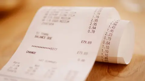 Getty Images A copy of a receipt