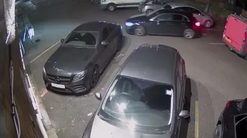 Merseyside Police Car said to be used in a shooting parking in a car park