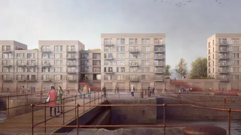 Axson Office Street view of the proposed housing blocks 