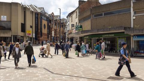 Shoppers in Barnsley town centre