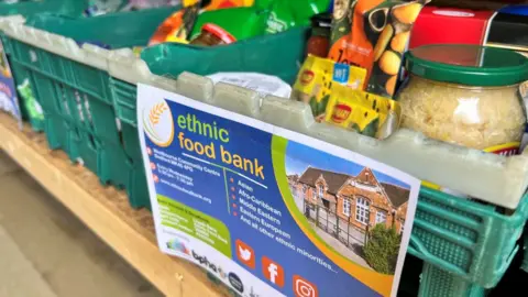 Helen Mulroy/BBC Foodbank aisle