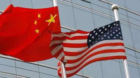 Getty Images Chinese and US flag - file photo