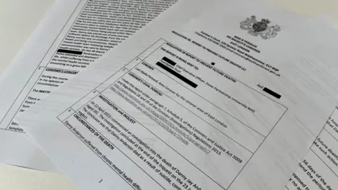 BBC Documents showing a prevention of future deaths report