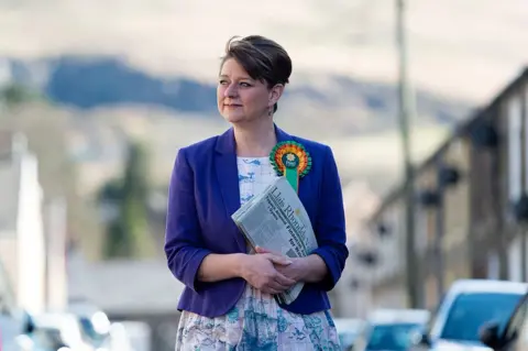 Getty Images Leanne Wood campaigning in Rhondda