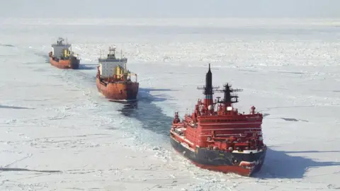Getty Images Ice breaker and tanker
