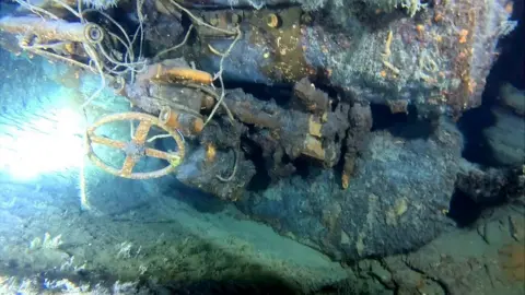 Paul Downs Some of the wreckage - covered in underwater plant life