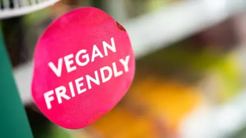 Getty Images Vegan friendly sign