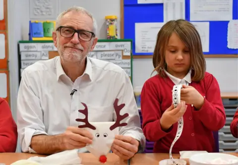 Anthony Devlin / Getty Images Jeremy Corbyn at an arts and crafts session at Sandylands Community Primary School in Morecambe.