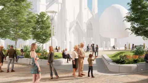  North Kesteven District Council An artists impression of a renovated Sleaford Market Place