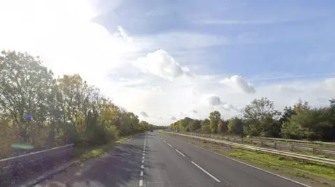 Google A picture of the southbound carriageway of the A10 near Great Amwell, where the crash happened