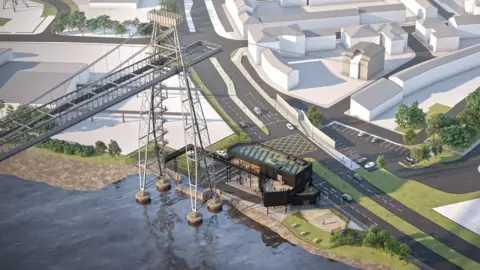 Newport City Council Newport Transporter Bridge - artist impression of new visitor centre