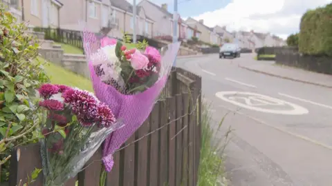 Flowers at scene of accident