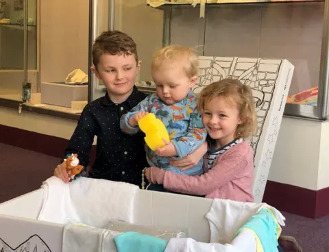 BBC Kids with baby box