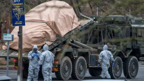 Getty Images The military in Salisbury in March 2018