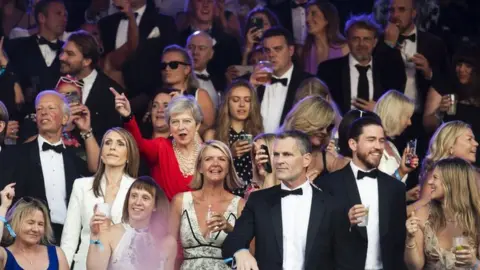 Getty Images Theresa May dancing