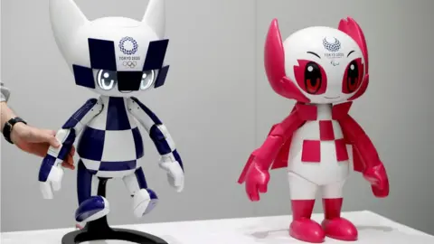Reuters Tokyo 2020 mascot robots Miraitowa and Someity