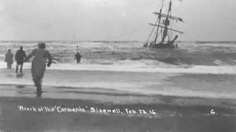 Charlotte de Mille Wreck of the Carmenta, Sizewell, 1916