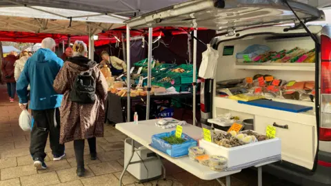 Shoppers at Frodsham Market