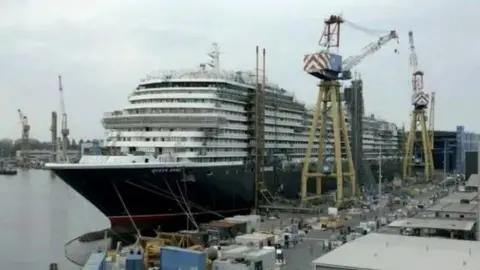Cunard The Queen Anne being built in Trieste in Italy