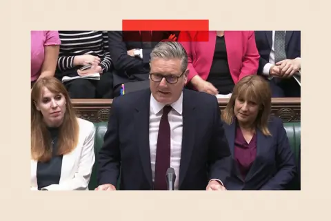 House of Common / UK Parliament/ PA Screen grab of Angela Rayner and Rachel Reeves as they watch on as Prime Minister Sir Keir Starmer speaks during Prime Minister's Questions in the House of Commons
