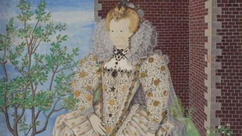 An ornate painting of Lady Arbella Stuart
